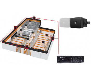 Акустическая система для магазина 4 настенных колонки AUDAC WX302